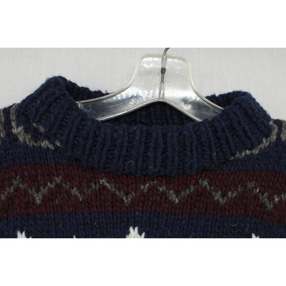 Sisandina Handcrafter Sweater Multicolor Wool Large Grandpa Core Chunky Knit - Picture 2 of 7